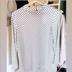 Mock Neck Dot Blouse